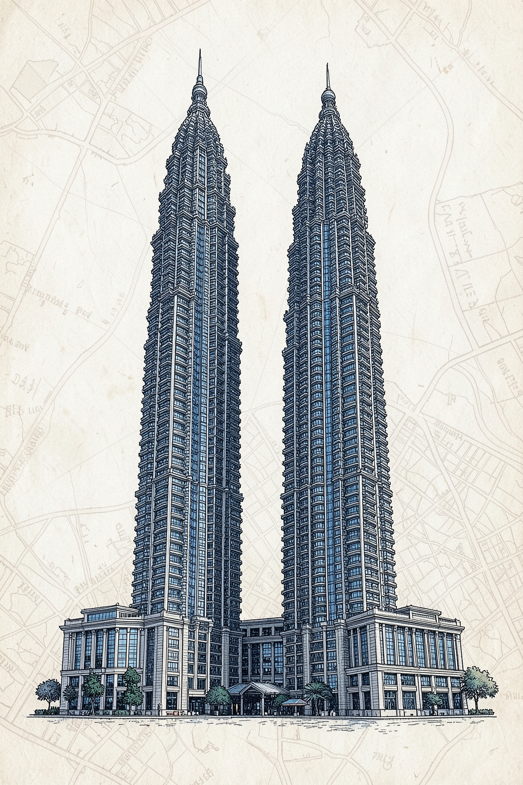 Petronas Twin Towers at sunset
