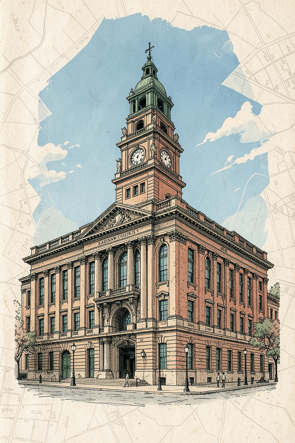 Saginaw County Courthouse in Michigan, USA.