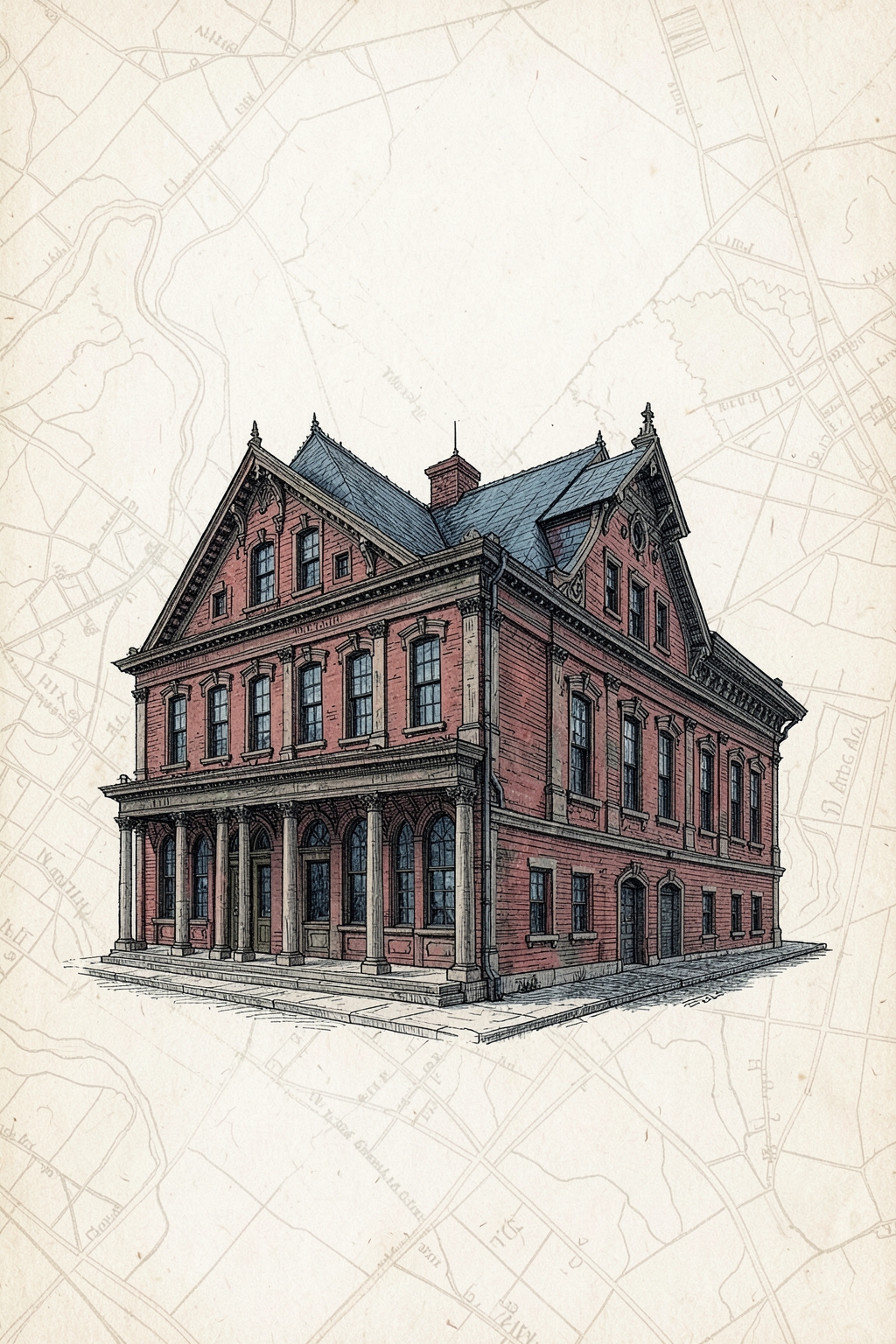 Illustration of the North Creek Depot building
